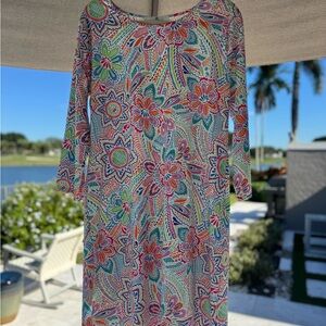 Colorful Floral Long Sleeve Dress